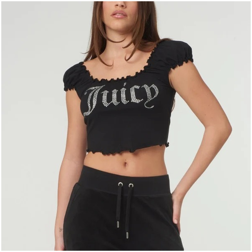 JUICY COUTURE Brodie Square Neck Lettuce Top Γυναικεία Μπλούζα Off-Shoulder - 2