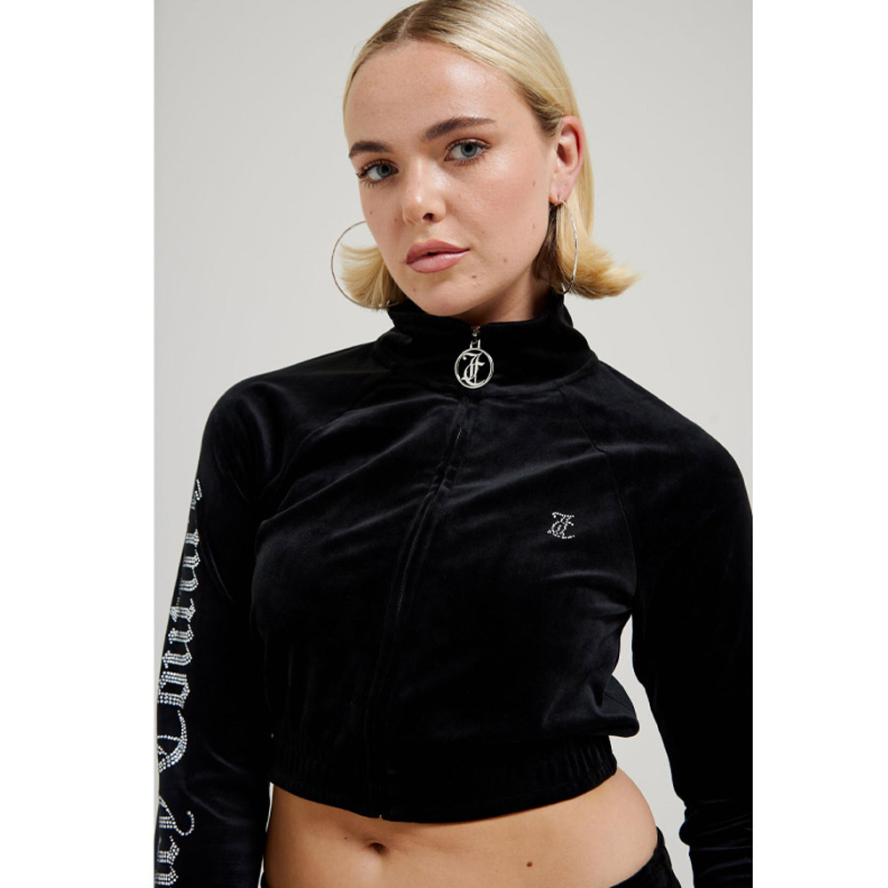 JUICY COUTURE Tasha Juicy Sleeve Logo Track Top Γυναικεία Ζακέτα Cropped - 3