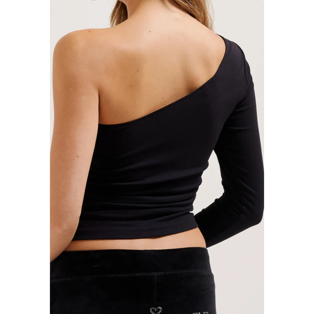 JUICY COUTURE Nella Jersey Asymmetric One Shoulder Long Sleeve Top Γυναικείο Ασύμμετρο με έναν ώμο Τοπ - 2