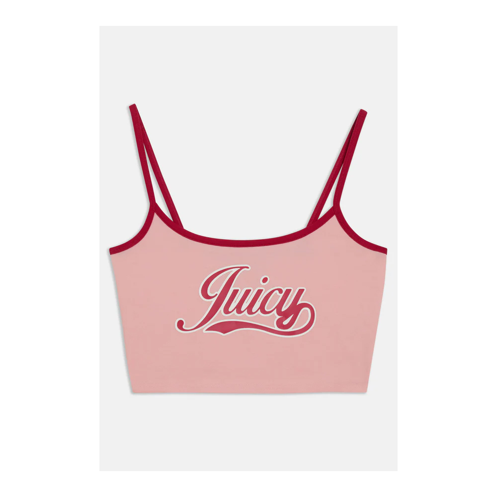 JUICY COUTURE Retro Tank Top Colourblock Jersey Candy Pink Γυναικείο Αμάνικο Κοντό Τοπ - 3