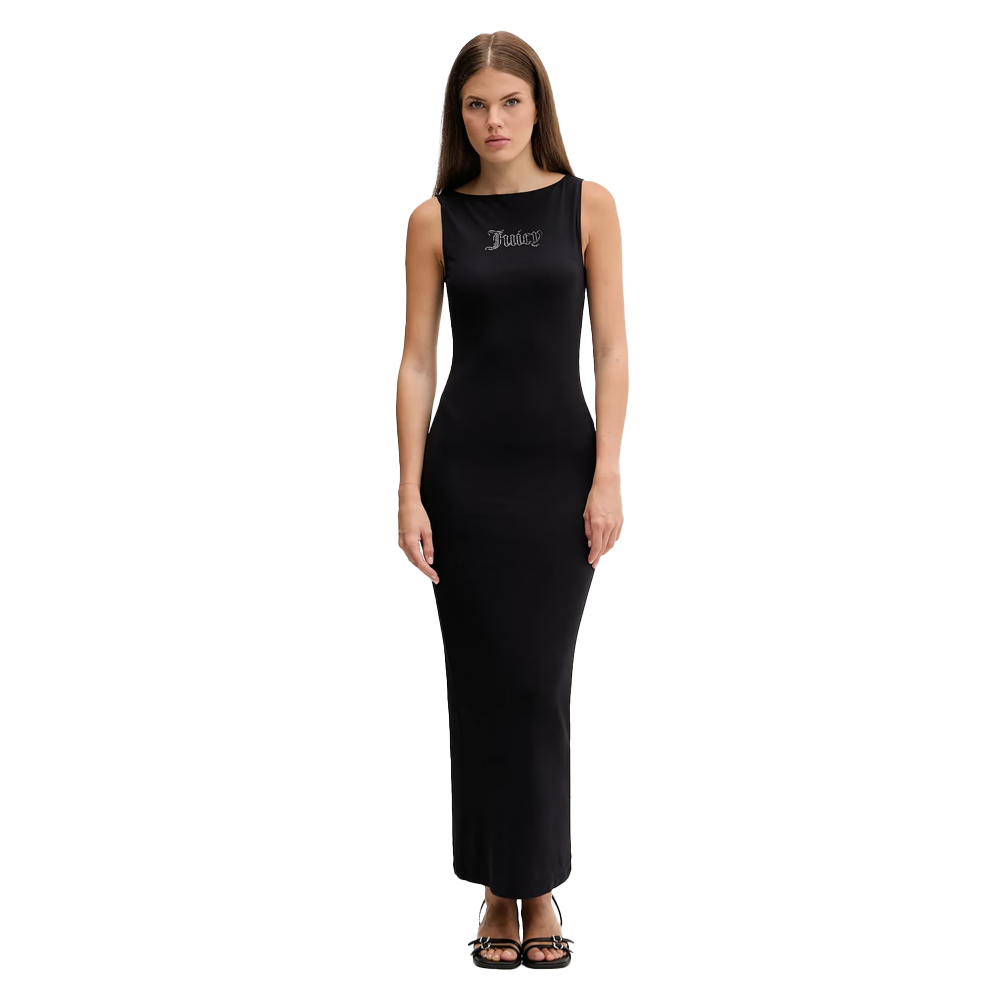JUICY COUTURE Canyon Boatneck Dress Γυναικείο Αμάνικο Φόρεμα Μάξι - Μαύρο