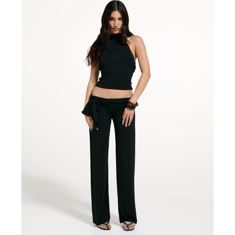 JUICY COUTURE Cupro Jersey Belted Straight Leg Trouser Γυναικεία Παντελόνι - 3