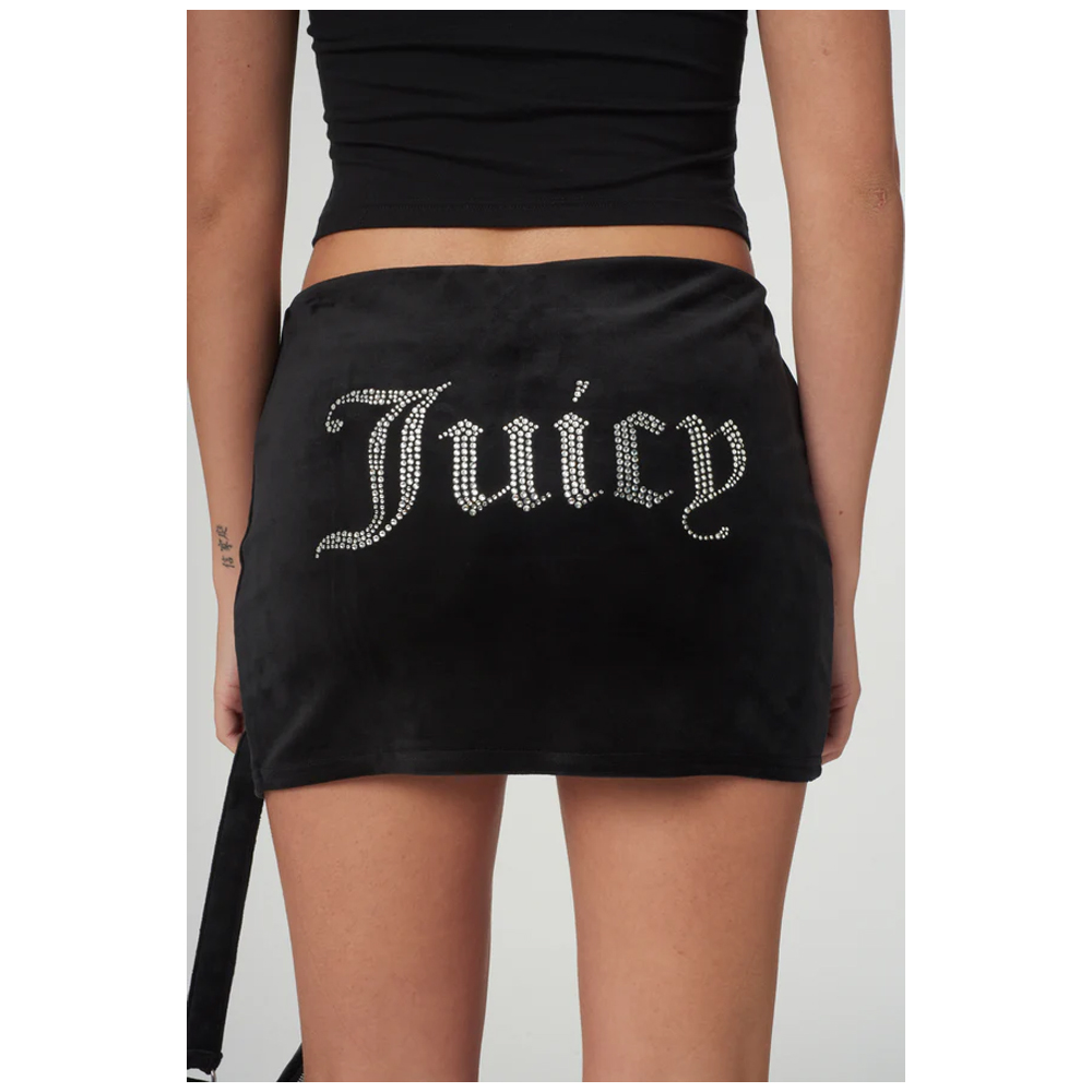 JUICY COUTURE Maxy Classic Velour Skirt Black Γυναικεία Φούστα - 5