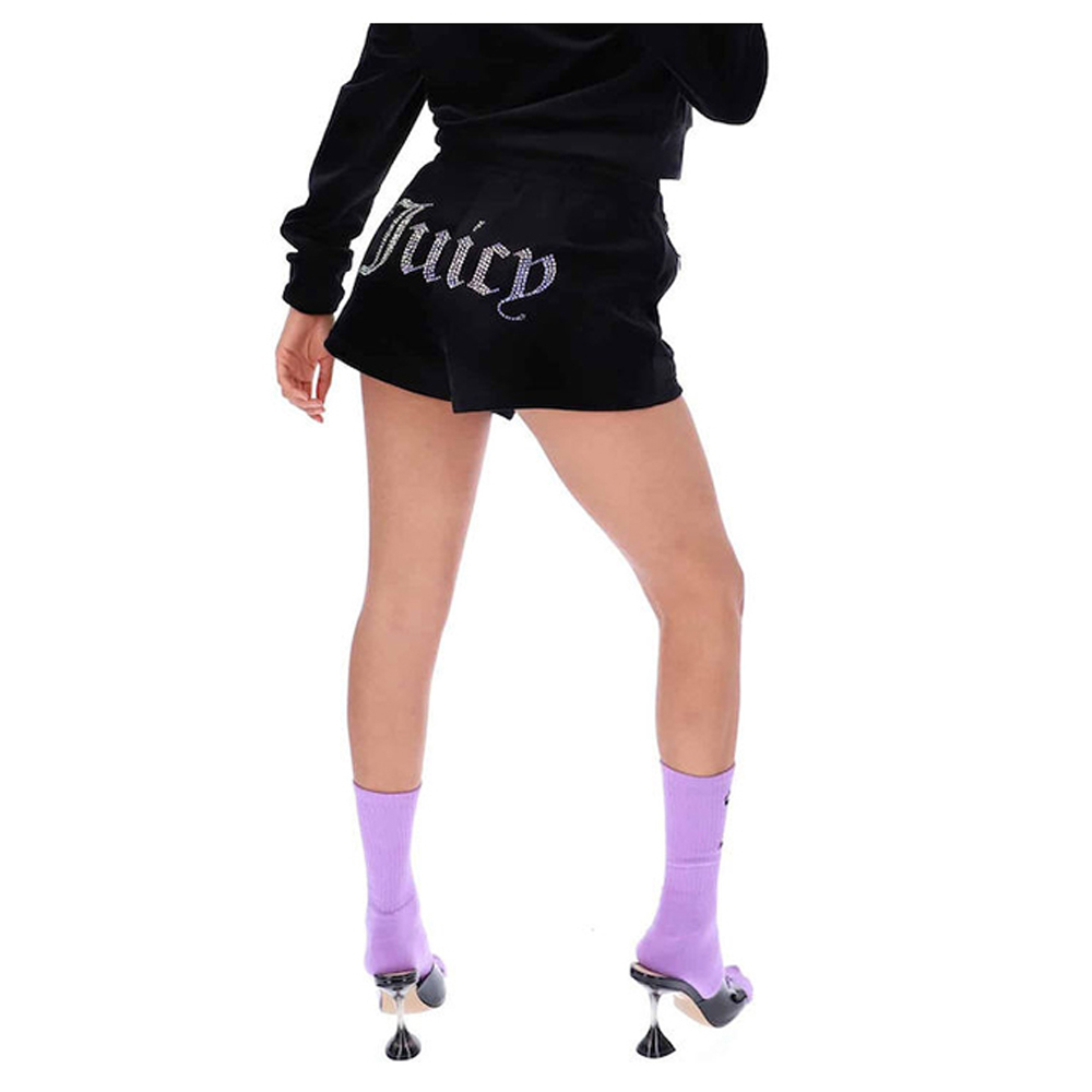 JUICY COUTURE Tamia Velour Track Shorts with Diamante Brand Γυναικείο Σορτς - 3