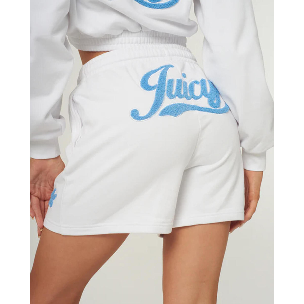 JUICY COUTURE Gabriel Applique White Loose Fit Fleece Short Γυναικείο Σορτς - 2