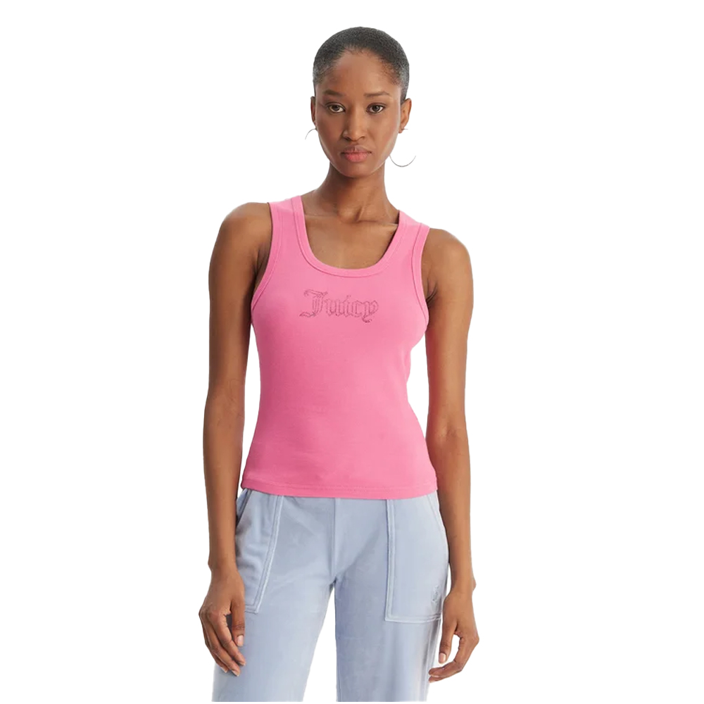 JUICY COUTURE Thin Strap Racer Vest Γυναικείο Αμάνικο T-Shirt - Ροζ