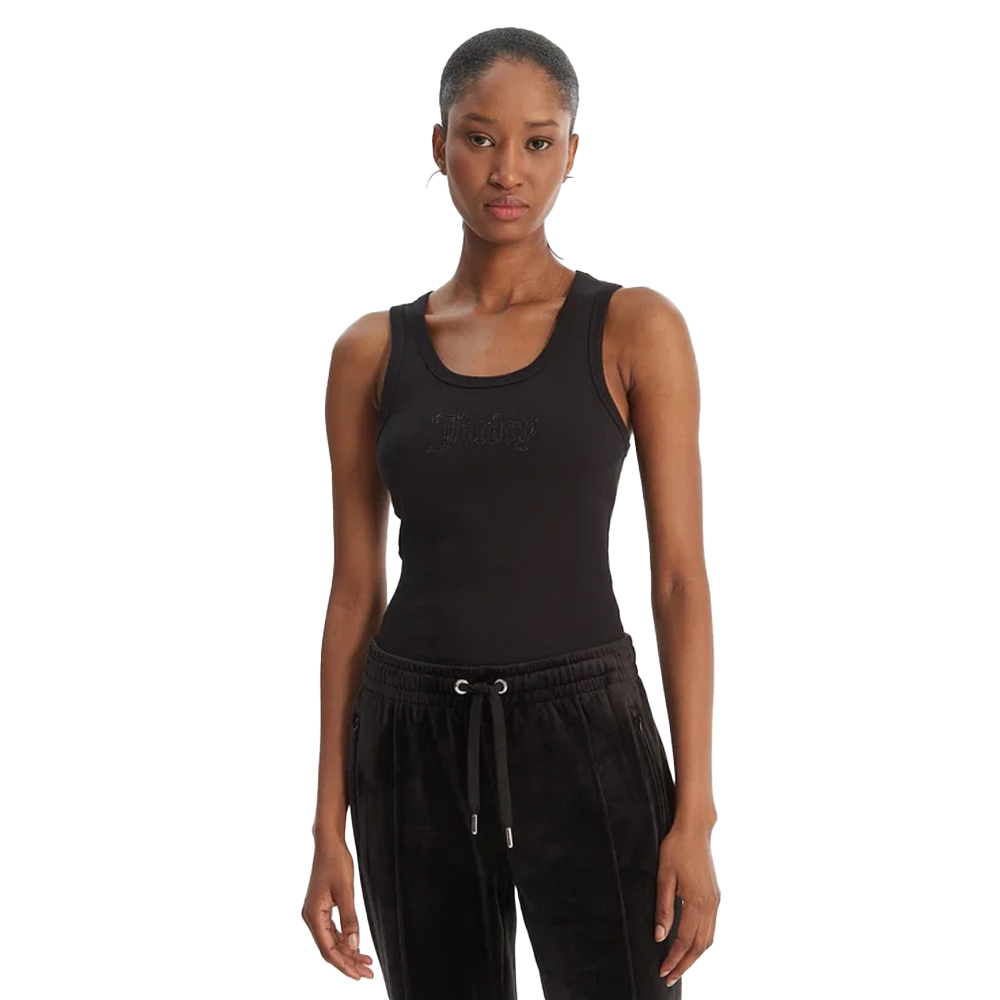 JUICY COUTURE Thin Strap Racer Vest Γυναικείο Αμάνικο T-Shirt - Μαύρο
