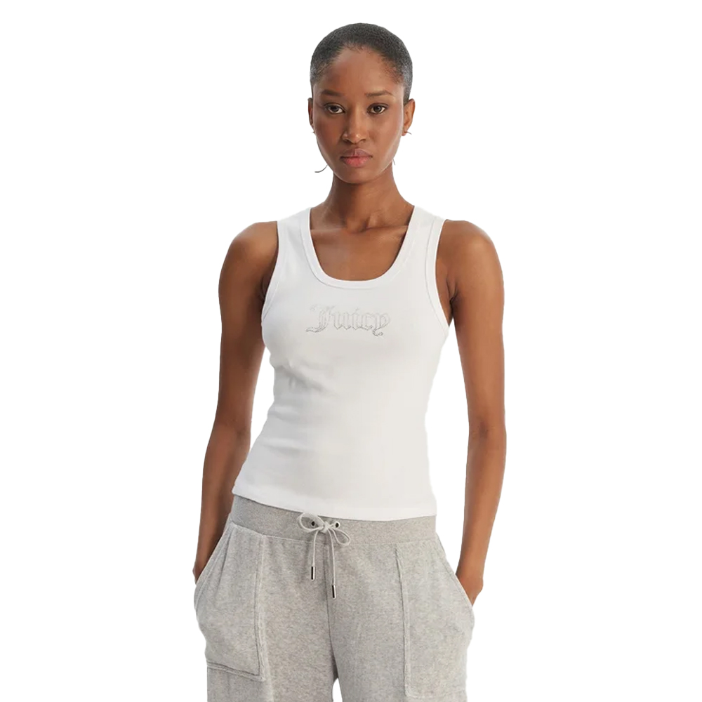 JUICY COUTURE Thin Strap Racer Vest Γυναικείο Αμάνικο T-Shirt - Λευκό