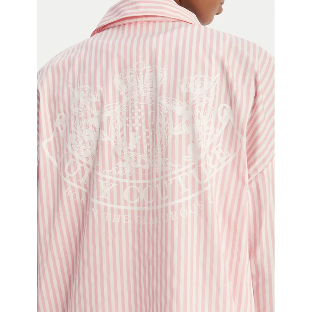 JUICY COUTURE Stripe Dog Crest Badge Shirt Γυναικείο Πουκάμισο - 4