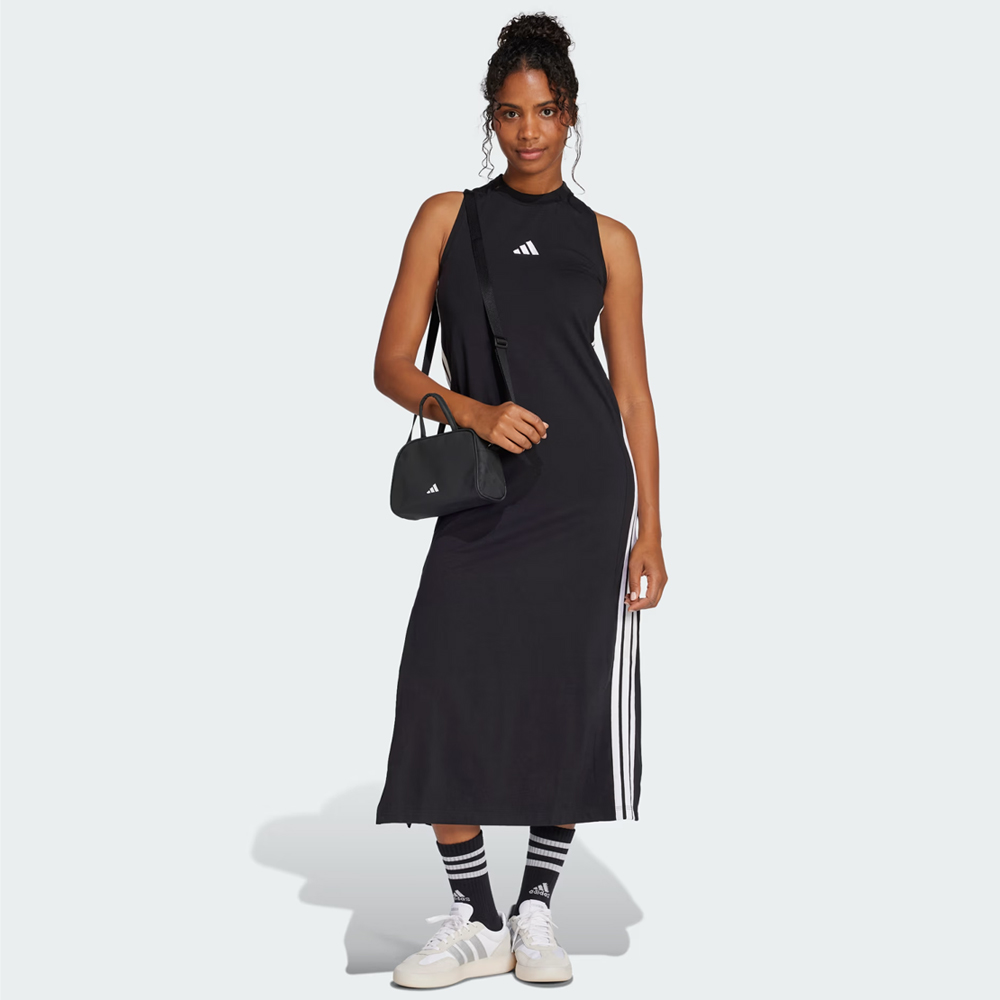 ADIDAS Essentials 3-Stripes Long Racerback Dress Γυναικείο Φόρεμα  - Μαύρο
