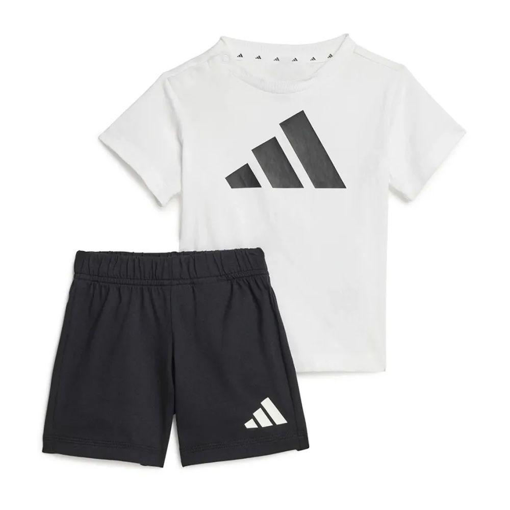 ADIDAS Essentials Big Logo Shorts Tee Set Βρεφικό/Παιδικό Σετ Σορτσάκι-Κοντομάνικη Μπλούζα - Λευκό-Μαύρο
