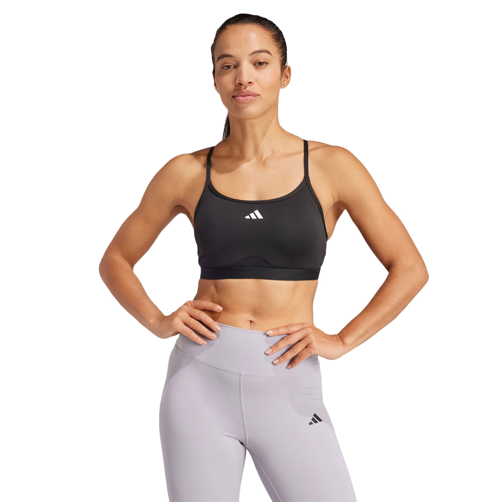 ADIDAS Aeroreact Training 3-Stripes Bra Γυναικείο Αθλητικό Μπουστάκι - Μαύρο