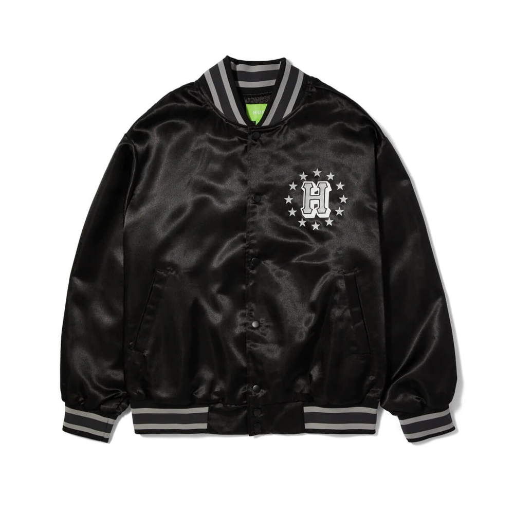 HUF Galactic Stack Baseball Jacket Unisex Μπουφάν - Μαύρο