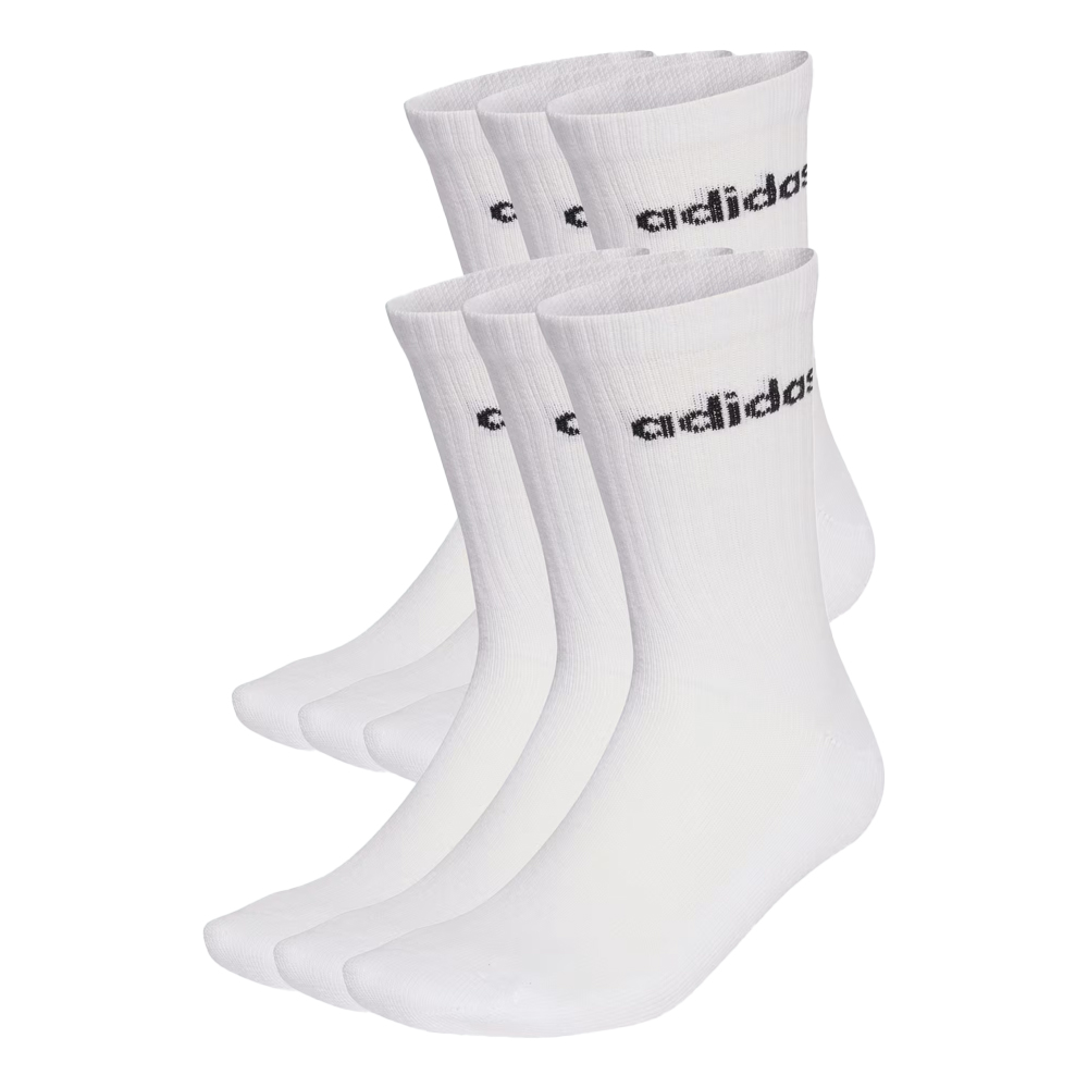 ADIDAS Linear Crew Socks 6 Pairs Unisex Κάλτσες 6 Ζεύγη - Λευκό