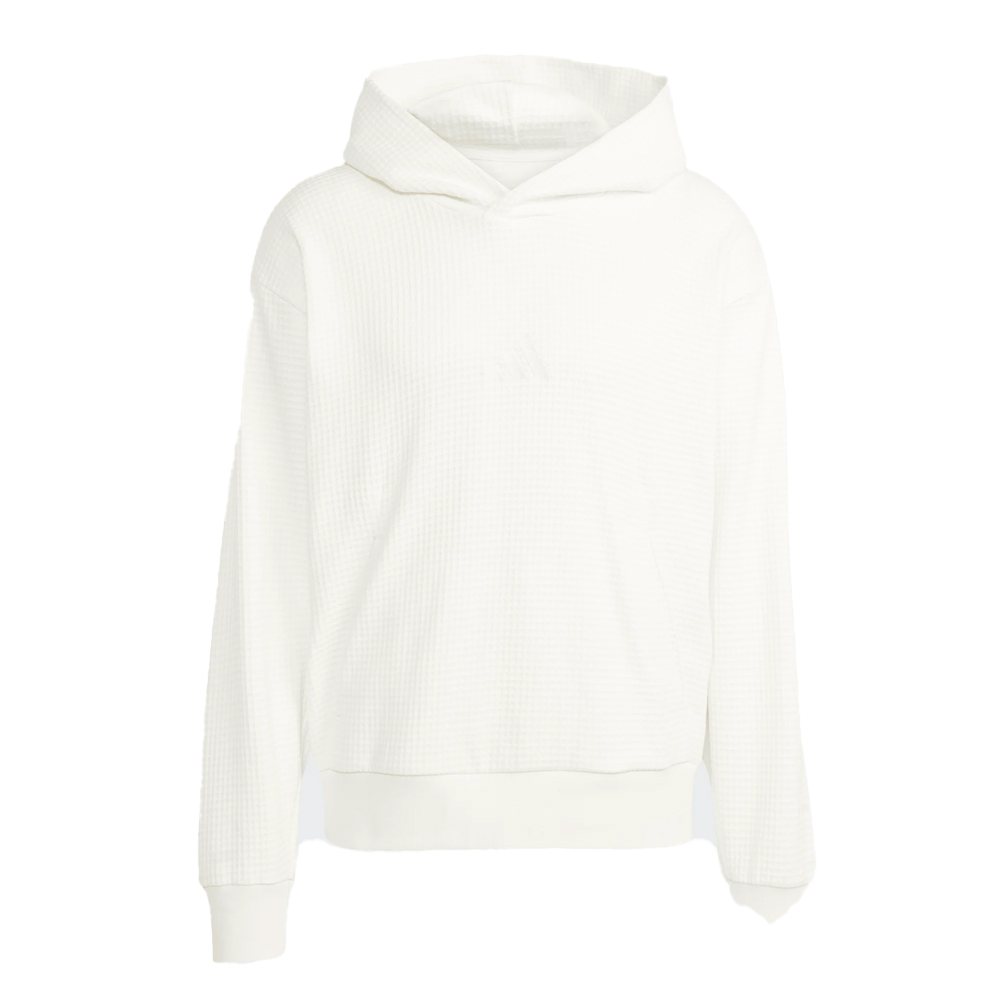  ADIDAS All SZN Waffle Knit Hoodie Ανδρικό Φούτερ Με Κουκούλα - Λευκό