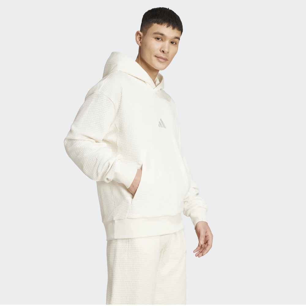  ADIDAS All SZN Waffle Knit Hoodie Ανδρικό Φούτερ Με Κουκούλα - 4