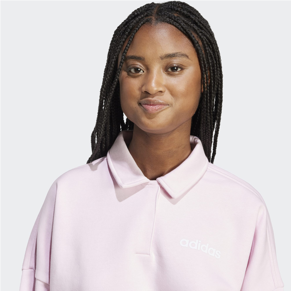 ADIDAS Linear Fleece Polo Sweatshirt Γυναικείο Φούτερ - 3