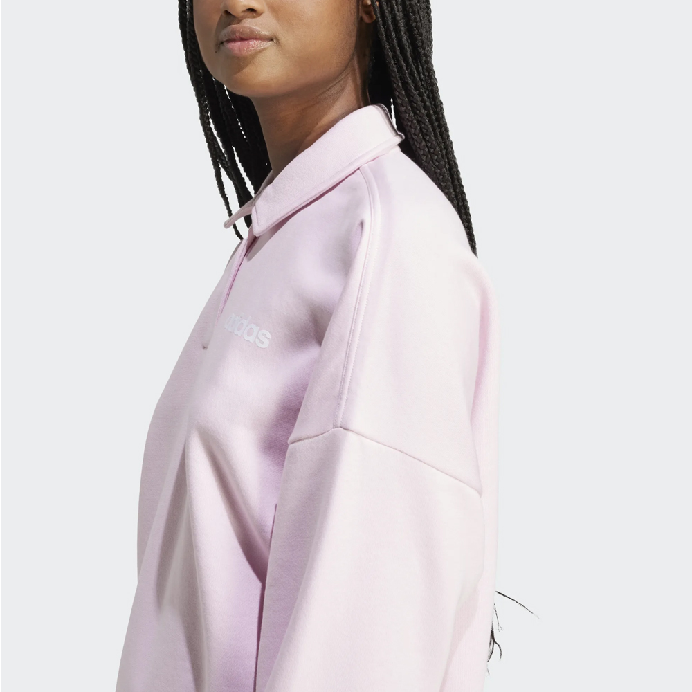 ADIDAS Linear Fleece Polo Sweatshirt Γυναικείο Φούτερ - 4