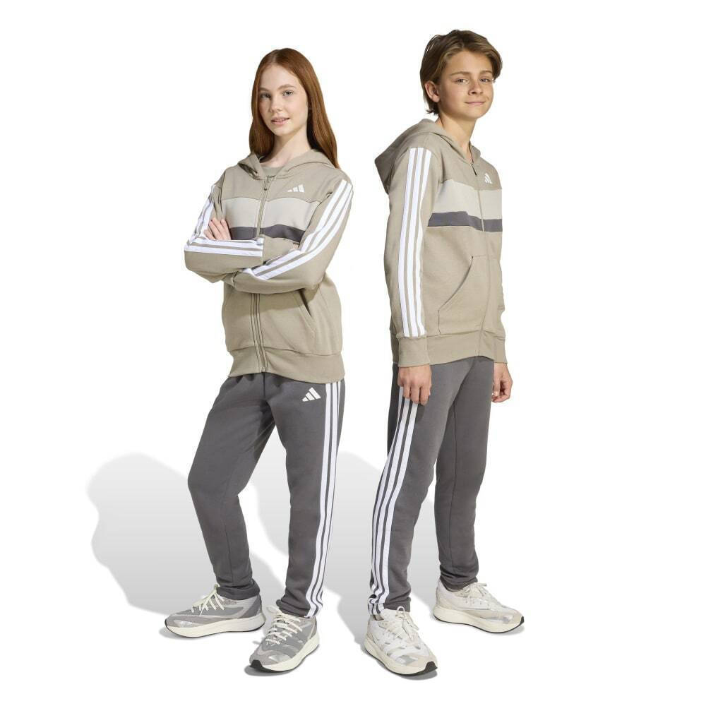 ADIDAS Tiberio 3-Stripes Fleece Tracksuit Παιδικό Σετ Φόρμας - Χακί