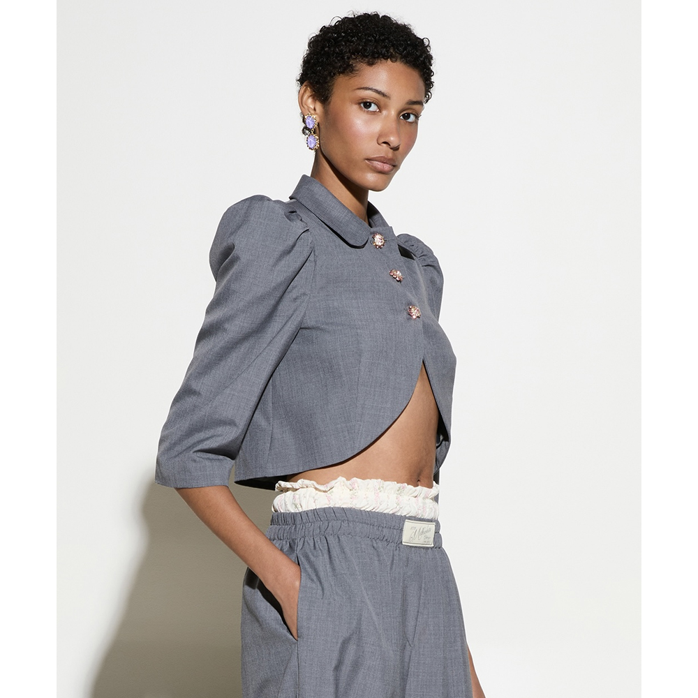 MILKWHITE Crop Blazer Γυναικείο Κροπ Σακάκι - 2