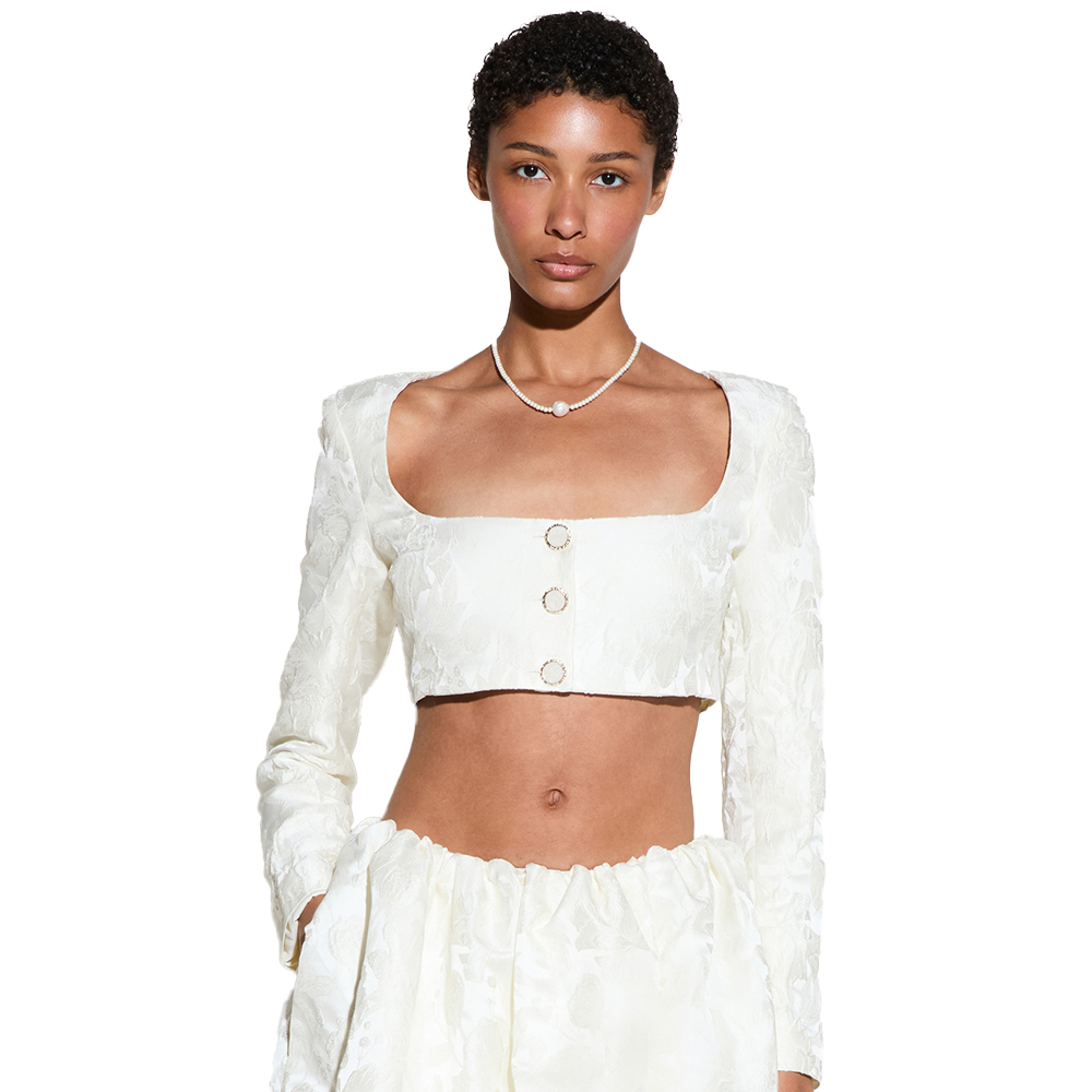 MILKWHITE Crop Square Top Γυναικείο Τοπ - Λευκό