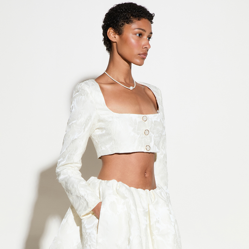 MILKWHITE Crop Square Top Γυναικείο Τοπ - 2
