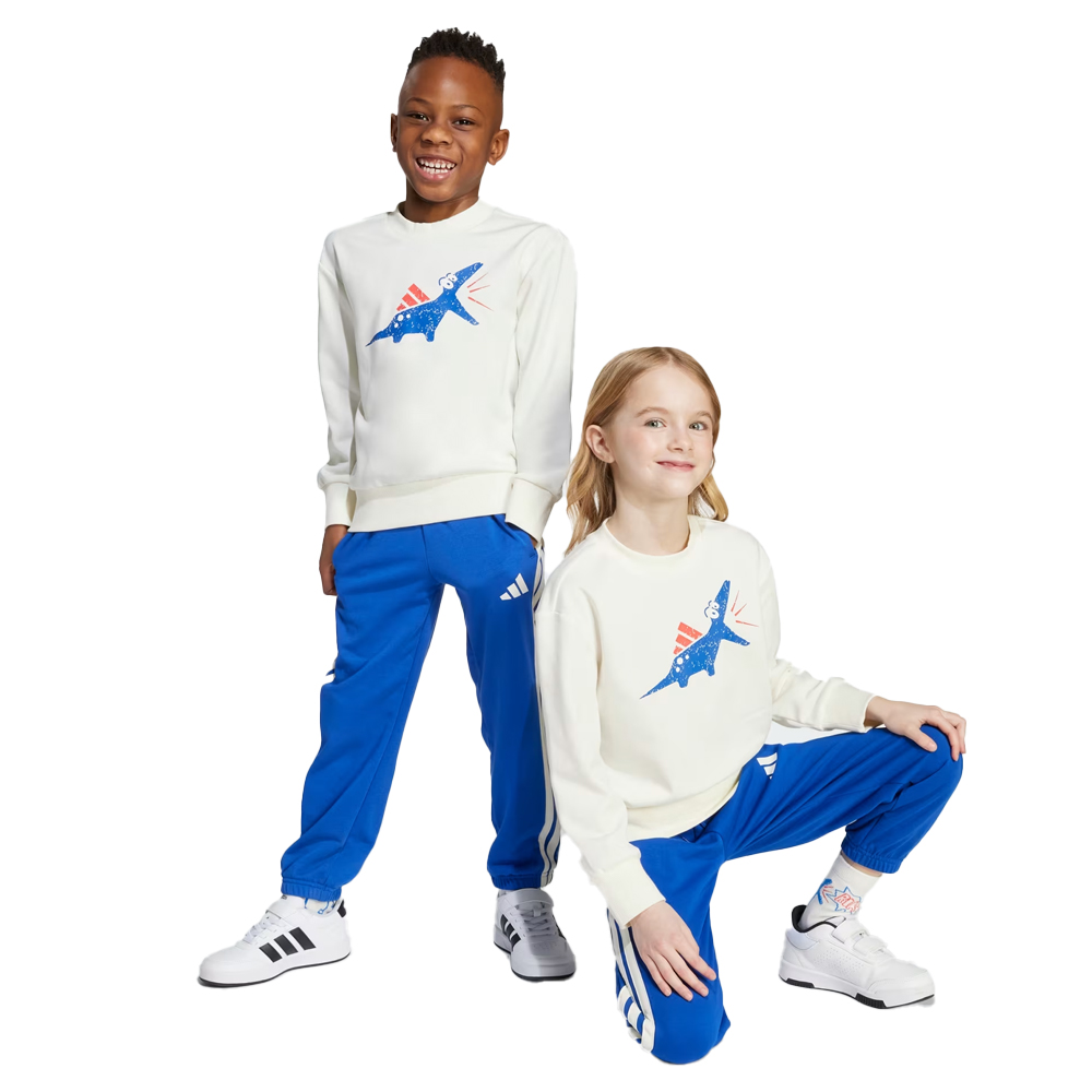 ADIDAS Little Kids Seasonal Essentials Adiraptor Fleece Jogger Set Παιδικό Σετ Φόρμας - Λευκό-μπλε