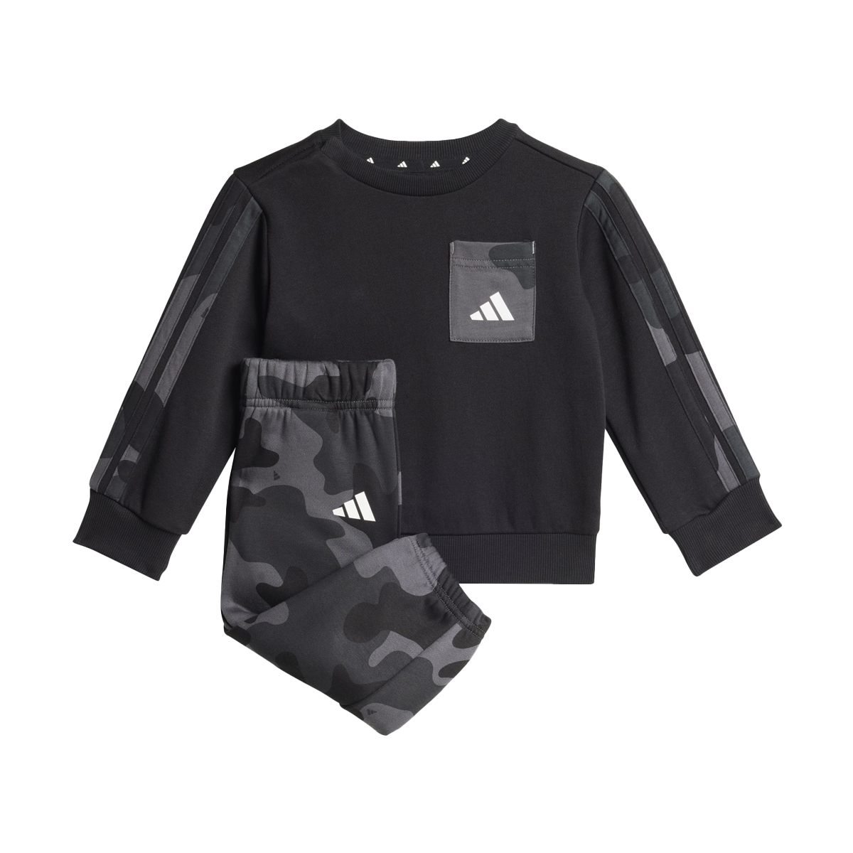 ADIDAS Camo Fleece Set Βρεφικό - Παιδικό Σετ Φόρμας - Μαύρο
