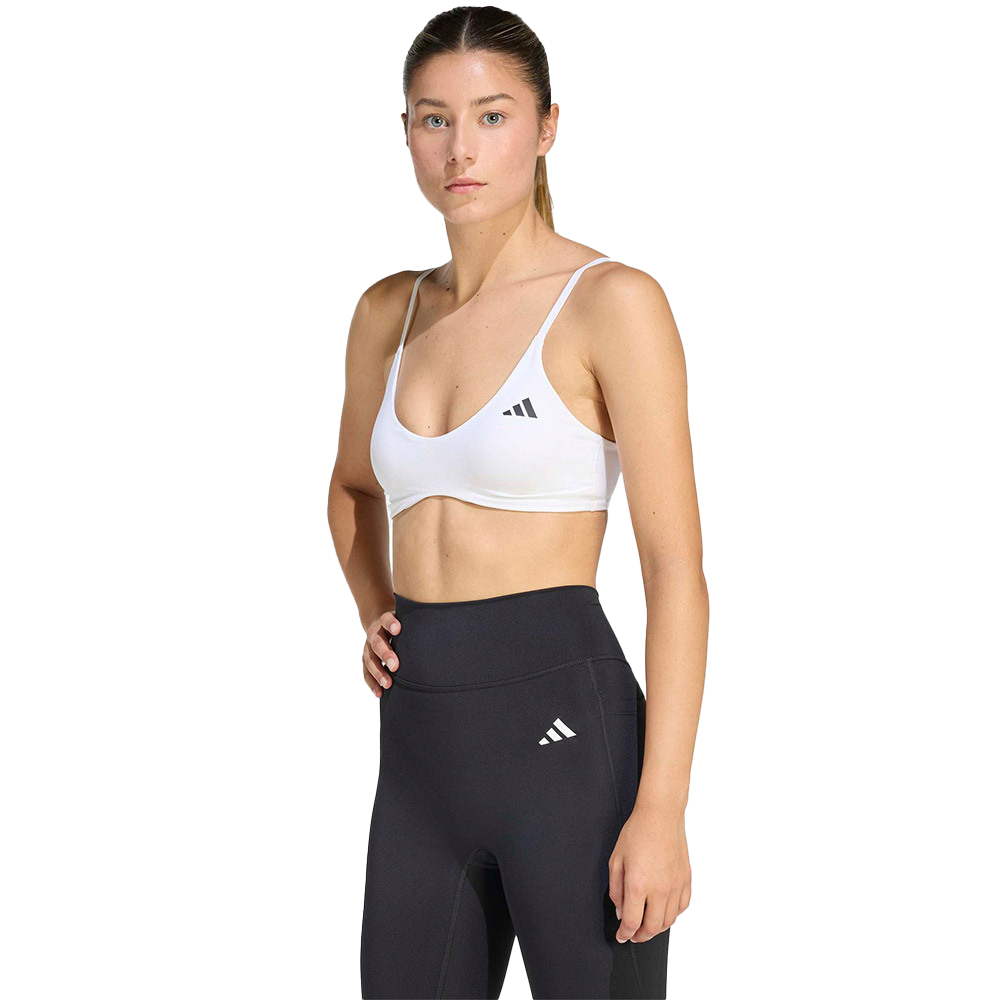 ADIDAS Optime Essentials Workout Light Support Bra Γυναικείο Αθλητικό Μπουστάκι - Λευκό