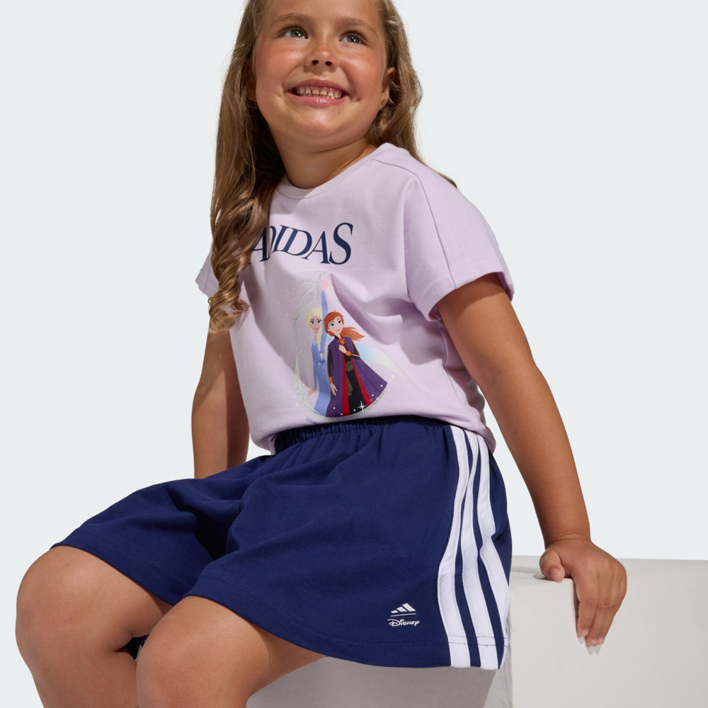 ADIDAS Disney Frozen T-Shirt Set Βρεφικό/Παιδικό Σετ Σορτς - Μπλούζα - 3