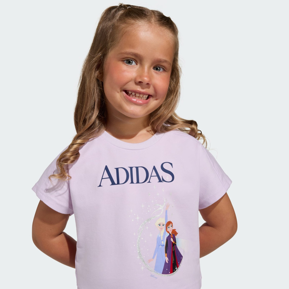 ADIDAS Disney Frozen T-Shirt Set Βρεφικό/Παιδικό Σετ Σορτς - Μπλούζα - 4