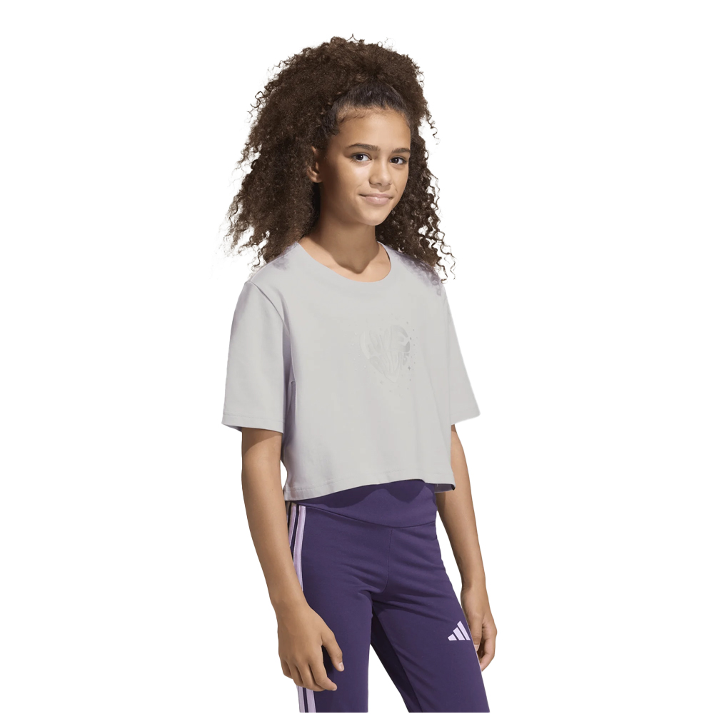 ADIDAS Everyday Glam Cropped Graphic T-Shirt Παιδικό T-Shirt - Μωβ