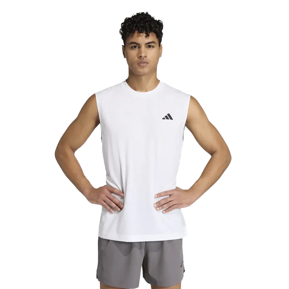 ADIDAS Essentials Feelready T-shirt  Ανδρική Αμάνικη Μπλούζα - Λευκό