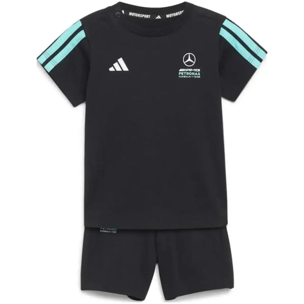 ADIDAS Mercedes Dna Baby Jogger Short Sleeve Βρεφικό/Παιδικό Σετ Σορτς - Μπλούζα - Μαύρο