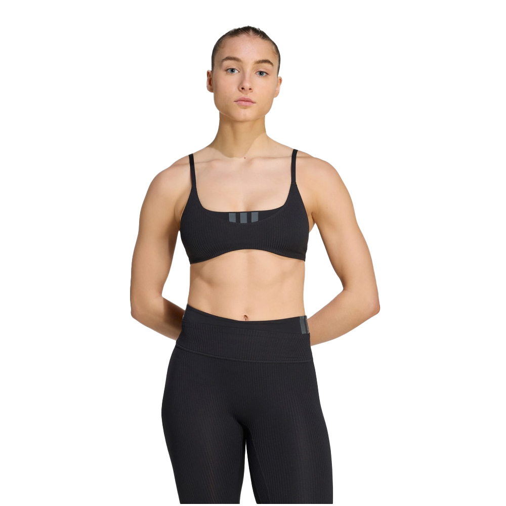 ADIDAS All Me Light Support Rib Bra Γυναικείο Μπουστάκι - Μαύρο