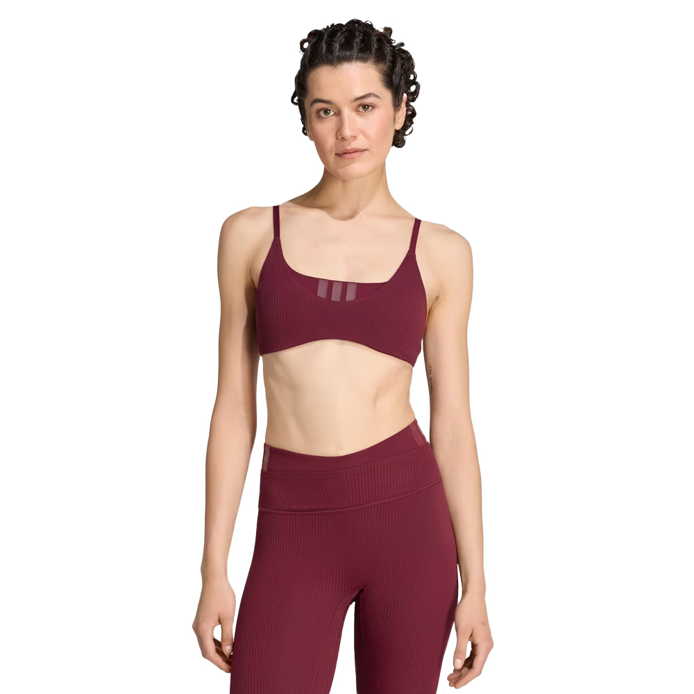 ADIDAS All Me Light Support Rib Bra Γυναικείο Μπουστάκι - Μπορντώ