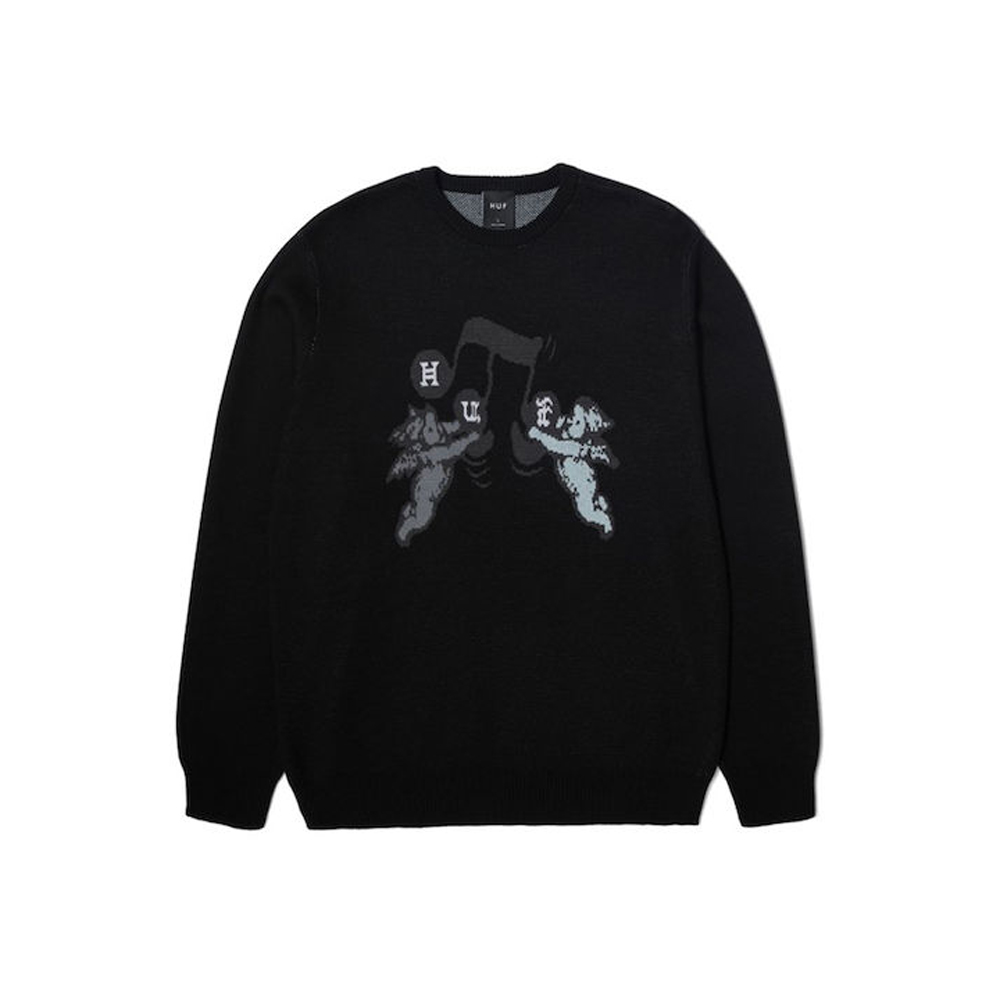 HUF Song Intarsia Sweater Unisex Πουλόβερ - Μαύρο