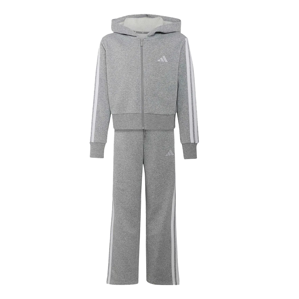 ADIDAS 3-Stripes Fleece Tracksuit Παιδικό Σετ Φόρμας - Γκρι