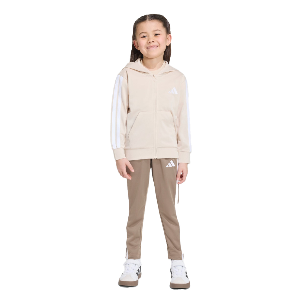 ADIDAS 3-Stripes Tracksuit Set Παιδικό Σετ Φόρμας - Μπεζ