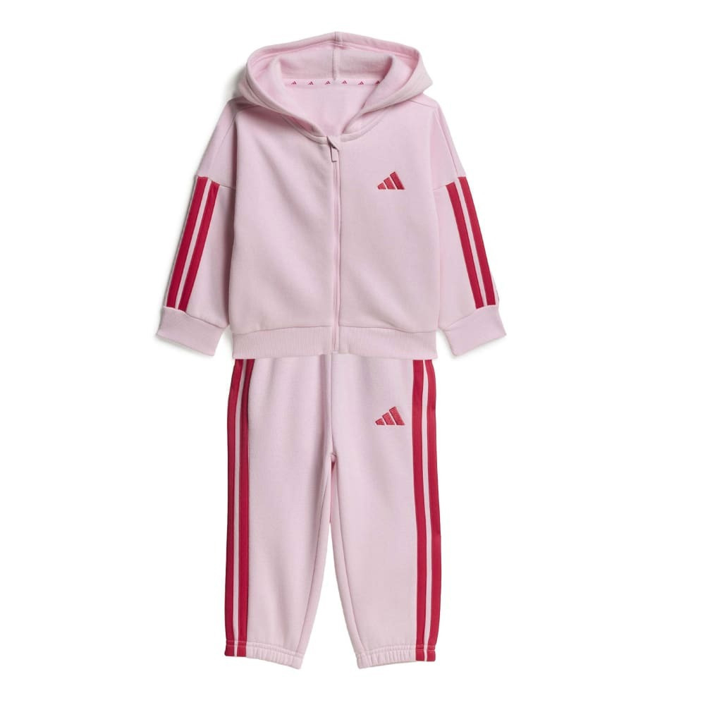 ADIDAS 3-Stripes Full - Zip  Fleece Tracksuit Βρεφικό/Παιδικό Σετ Φόρμας - Ροζ