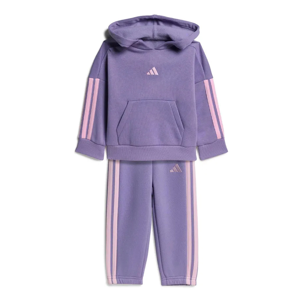 ADIDAS 3-Stripes Fleece Hoodie Jogger Βρεφικό/Παιδικό Σετ Φόρμας - Μωβ