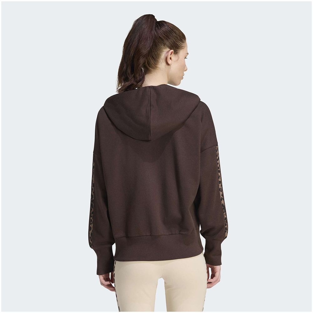 ADIDAS Essentials Animal Print 3-Stripes Γυναικεία Ζακέτα με κουκούλα - 2