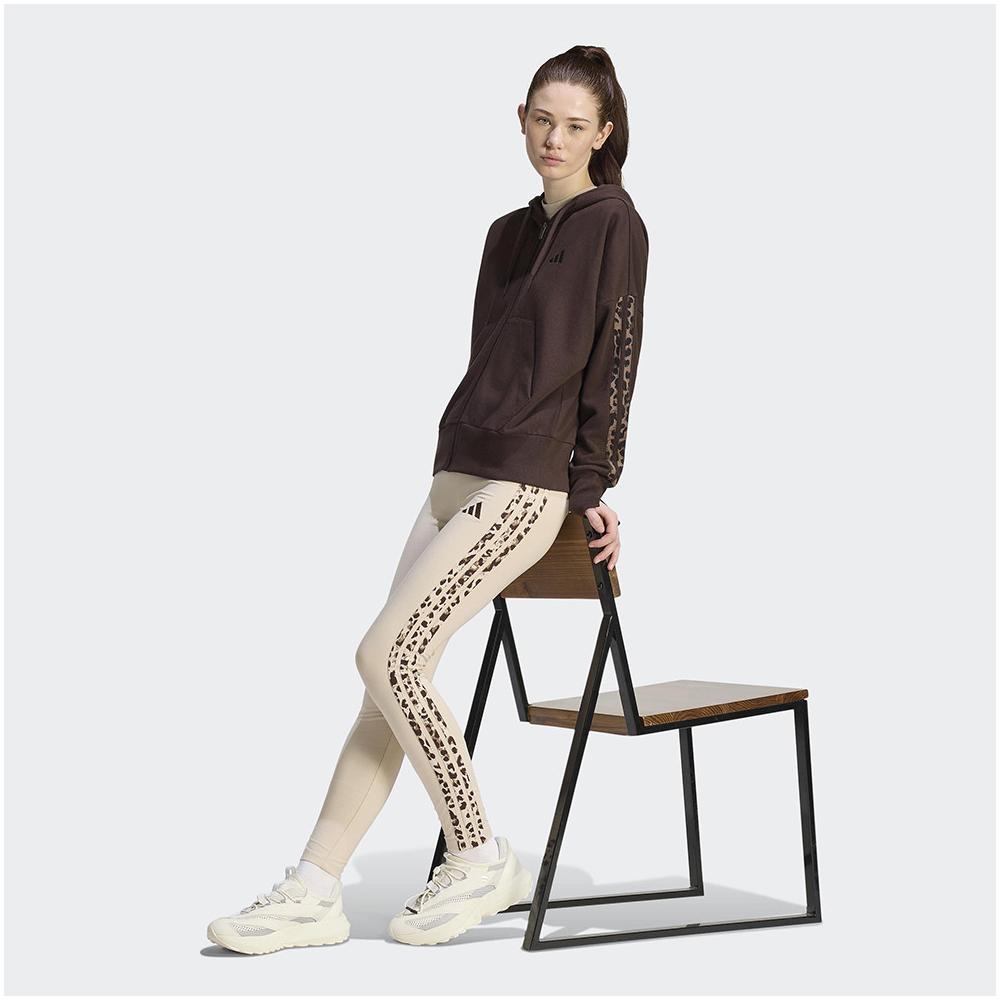 ADIDAS Essentials Animal Print 3-Stripes Γυναικεία Ζακέτα με κουκούλα - 5