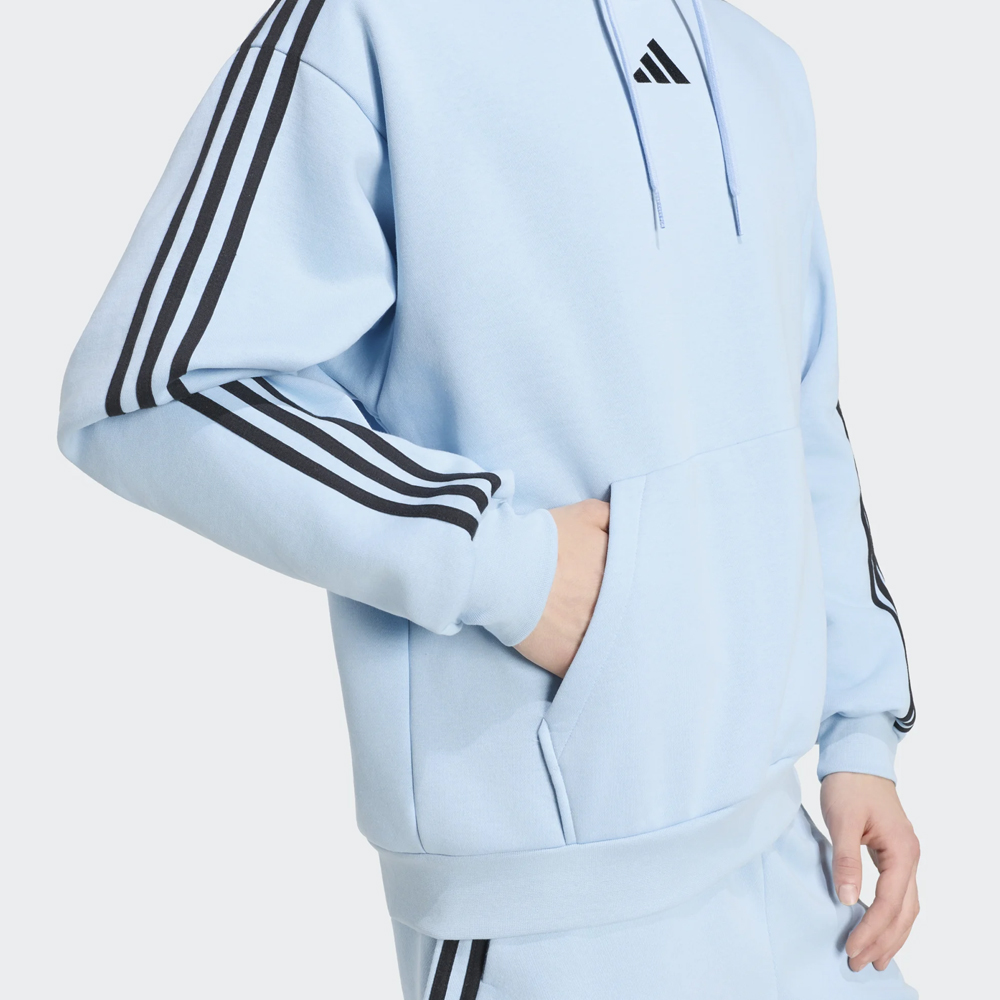 ADIDAS 3-Stripes Fleece Hoodie Ανδρικό Φούτερ με κουκούλα - 4