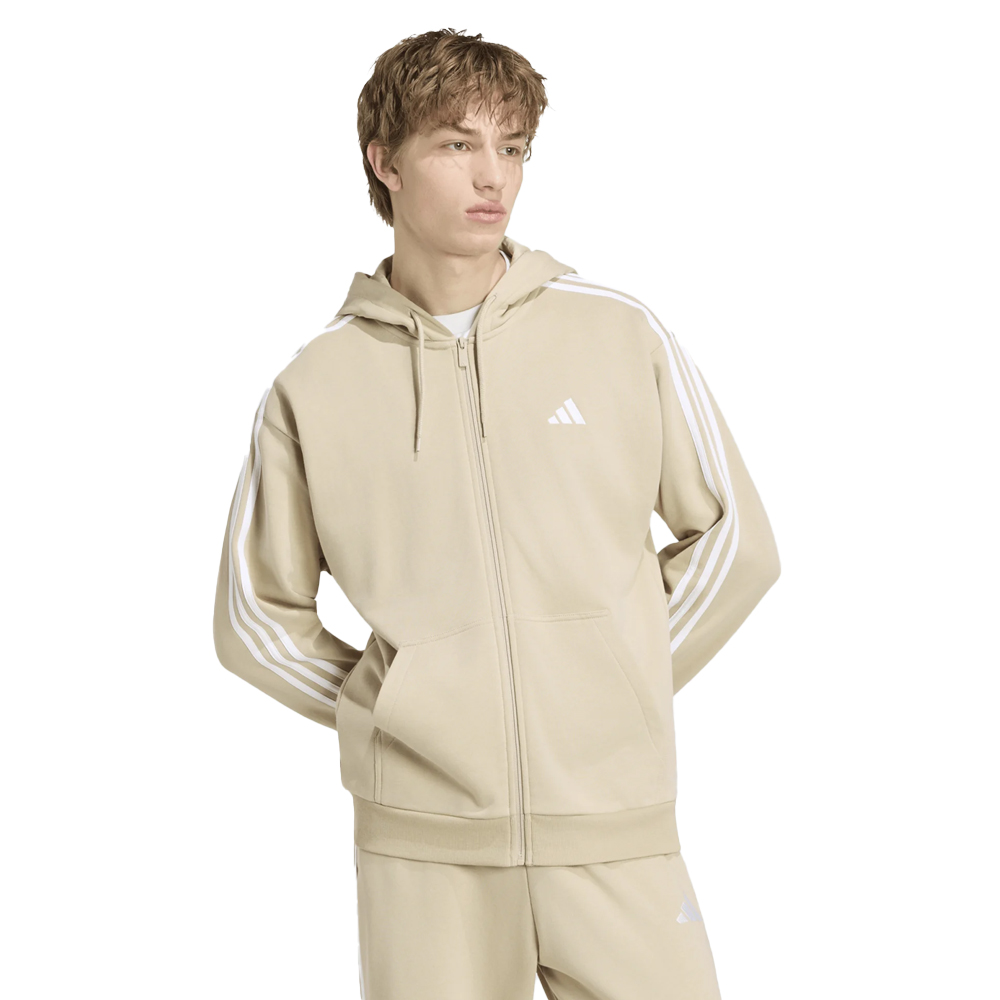 ADIDAS 3-Stripes Full-Zip Tennis Hoodie Ανδρική  Ζακέτα με κουκούλα - Μπεζ