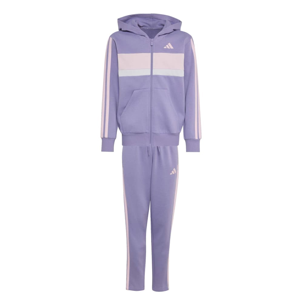 ADIDAS 3-Stripes Tiberio Fleece Tracksuit Παιδικό Σετ Φόρμας - Μωβ
