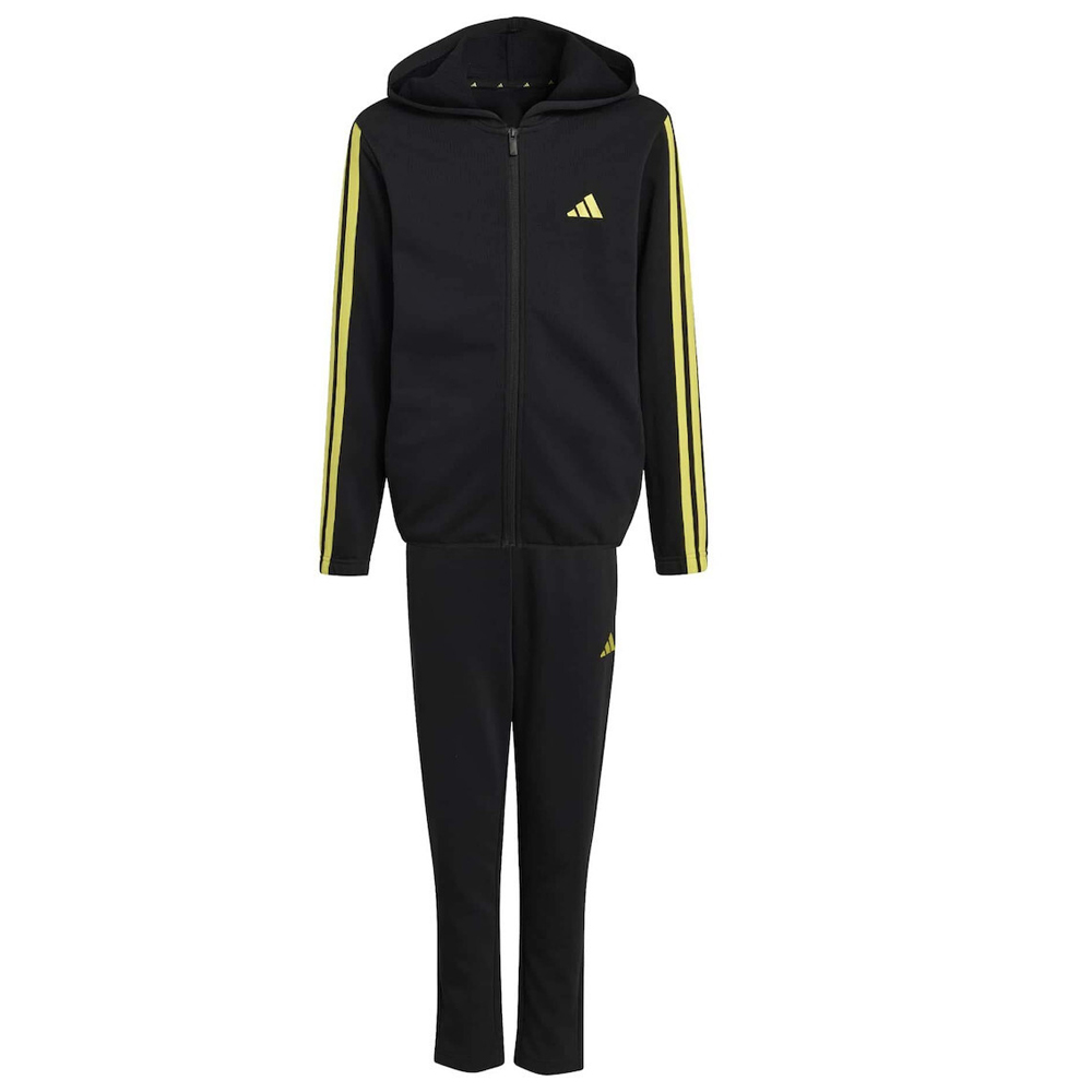 ADIDAS  3-Stripes Fleece Hoodie Tracksuit Παιδικό Σετ Φόρμας - Μαύρο