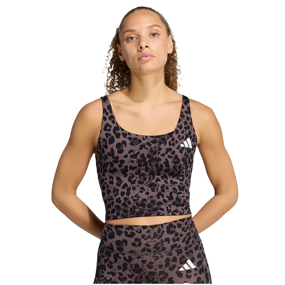 ADIDAS Workout Essentials Tank Γυναικείο Αμάνικο Crop Top  - Καφέ