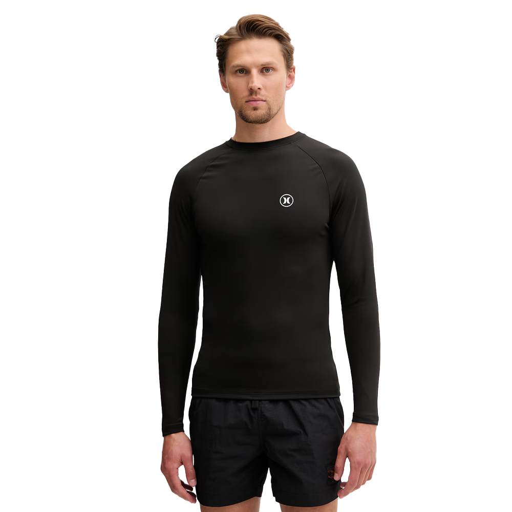 HURLEY  Rash Slim Fit Icon Circle Ανδρική Μπλούζα Κολύμβησης - Μαύρο