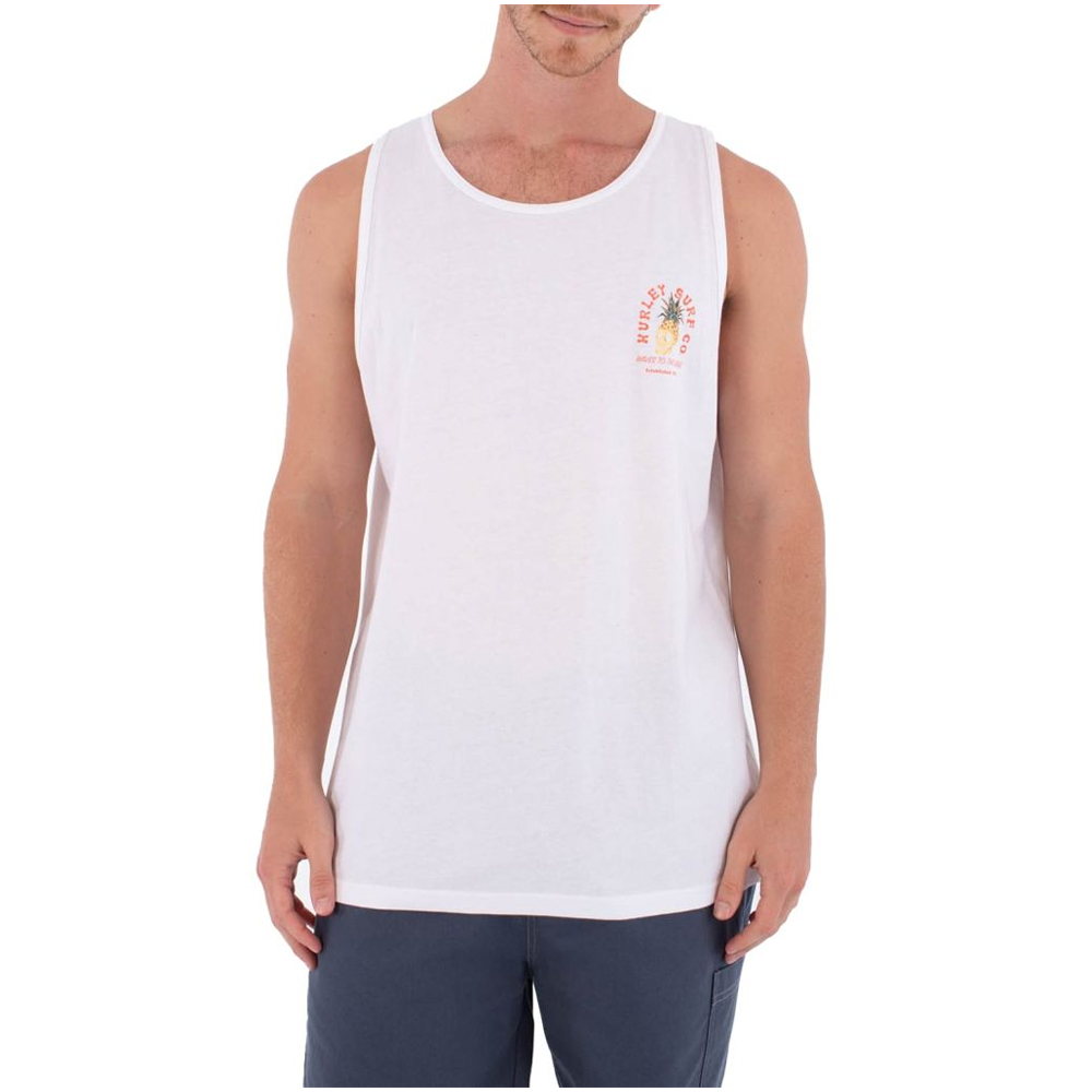 HURLEY Tank Printing Press Berjim Ανδρικό Αμάνικο T-Shirt - Λευκό